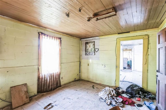 miscellaneous room with wood ceiling