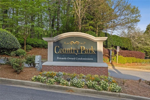 view of community sign