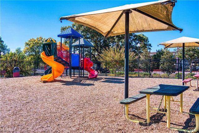 communal playground with fence