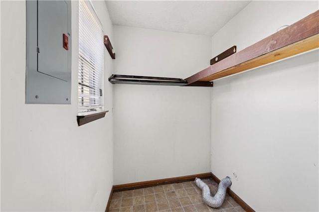 spacious closet featuring electric panel