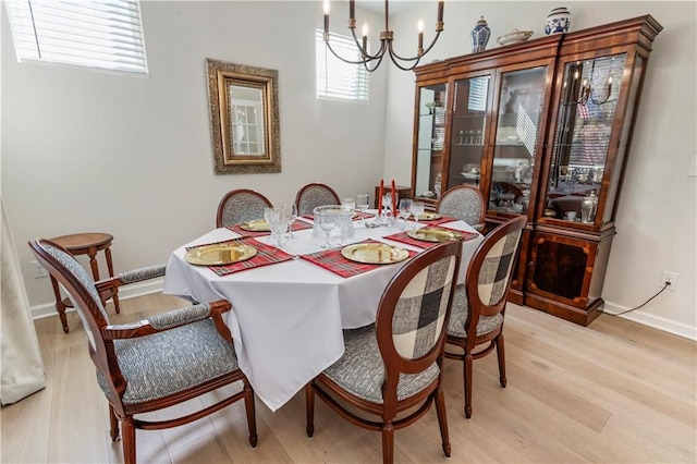 15 Lakeside Way, Cartersville, GA 30121 - dining room with a chandelier, light wood-style flooring, and baseboards