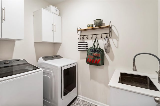 15 Lakeside Way, Cartersville, GA 30121 - laundry area with cabinet space, washer and dryer, and baseboards