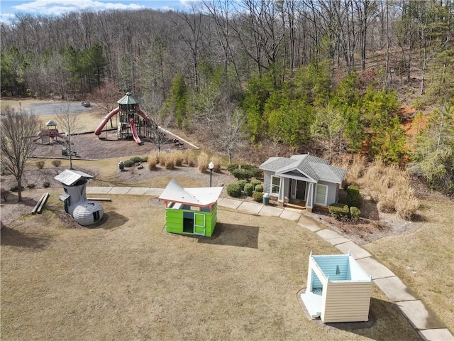 15 Lakeside Way, Cartersville, GA 30121 - view of yard with a playground and a view of trees