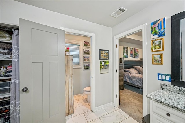 4571 Academy St, Acworth, GA 30101 - bathroom featuring vanity and marble finish floors