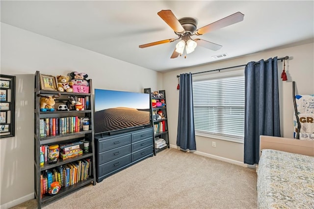4571 Academy St, Acworth, GA 30101 - carpeted bedroom with baseboards and a ceiling fan