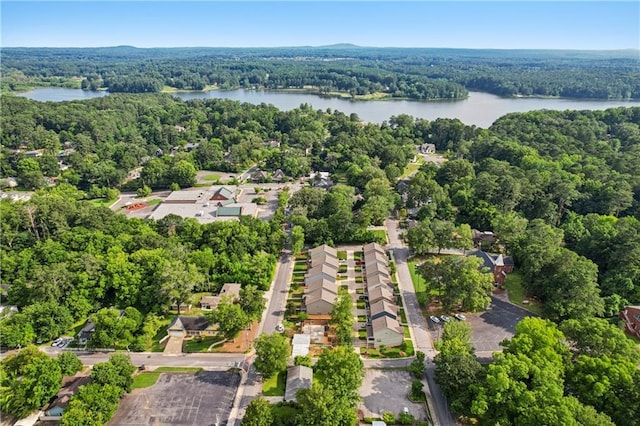 4571 Academy St, Acworth, GA 30101 - drone / aerial view of a heavily wooded area and a large body of water