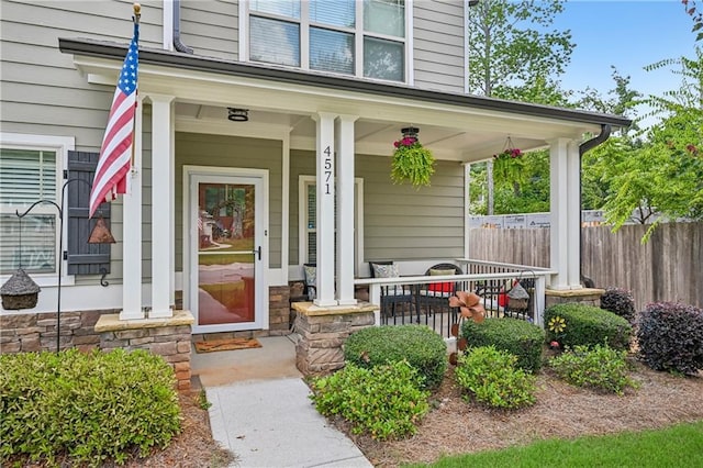 4571 Academy St, Acworth, GA 30101 - entrance to property featuring covered porch and stone siding