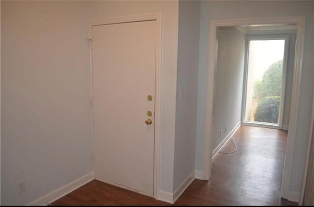 interior space with dark hardwood / wood-style flooring