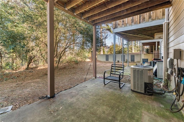 view of patio with central AC unit