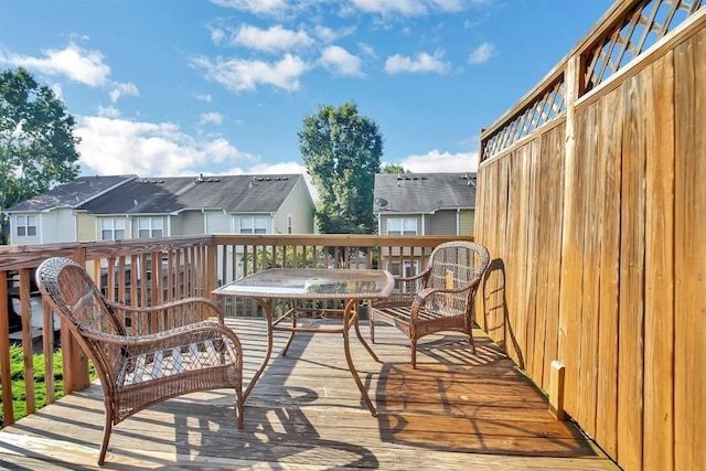 deck featuring a residential view