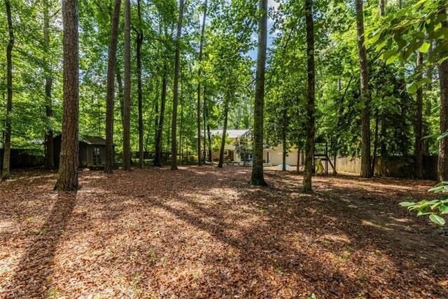 view of yard featuring fence
