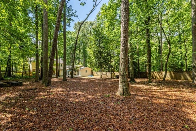 view of yard with fence