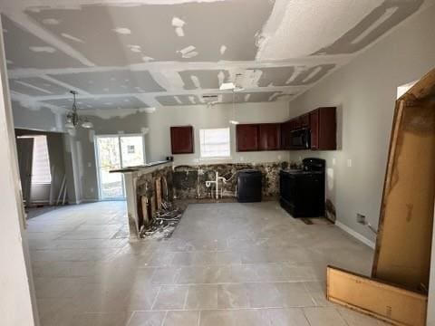 kitchen featuring black appliances