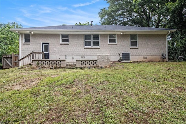1955 Vicki Ln SE, Atlanta, GA 30316 - rear view of house with crawl space, central AC unit, and brick siding