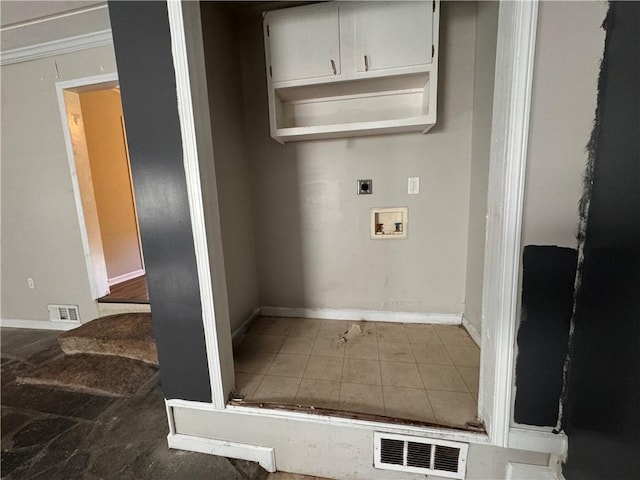 washroom featuring electric dryer hookup and washer hookup