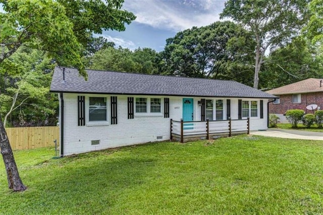 6977 Eunice Dr, Riverdale, GA 30274 - single story home featuring covered porch and a front lawn