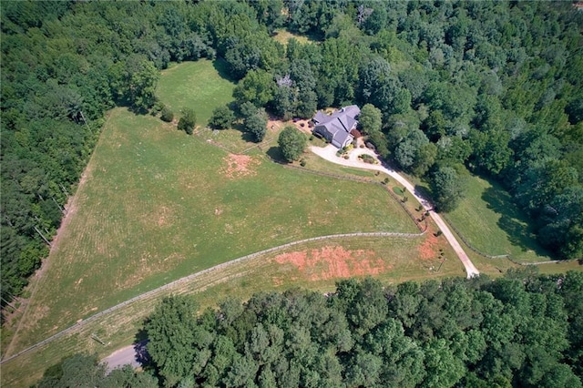 drone / aerial view with a rural view