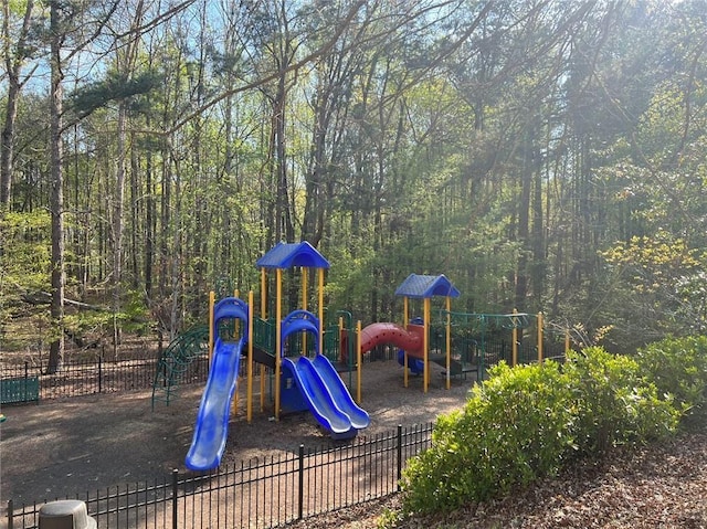 community play area with fence