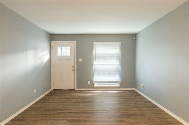 entrance foyer featuring dark hardwood / wood-style flooring