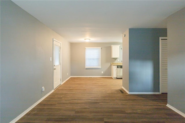 empty room featuring dark hardwood / wood-style floors