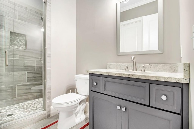 2638 Clairmont Rd, Atlanta, GA 30329 - full bath featuring vanity, a stall shower, and crown molding