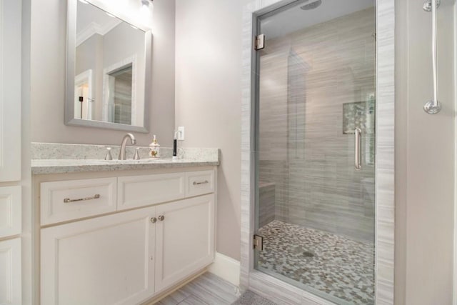 2638 Clairmont Rd, Atlanta, GA 30329 - bathroom featuring vanity and a stall shower