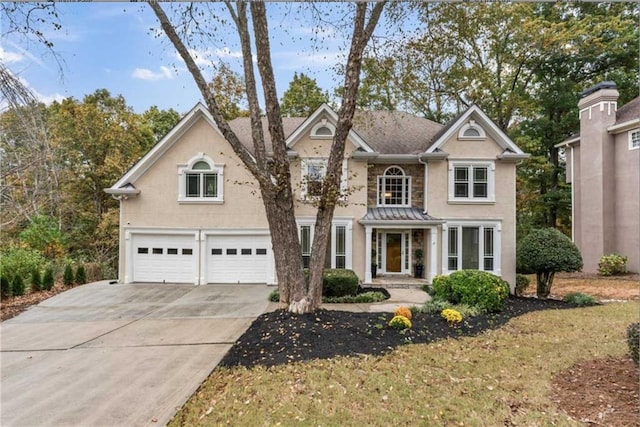 view of front facade with a garage