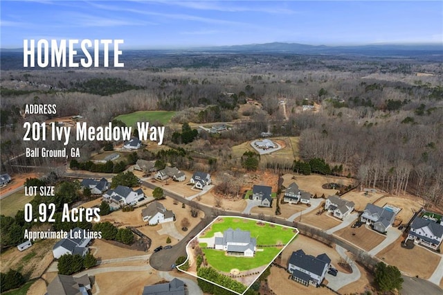 aerial view with a residential view