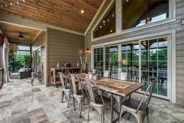 view of patio / terrace with outdoor lounge area and ceiling fan