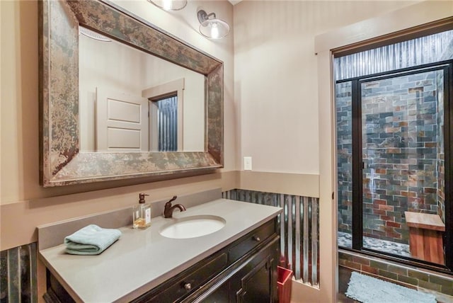 bathroom featuring oversized vanity