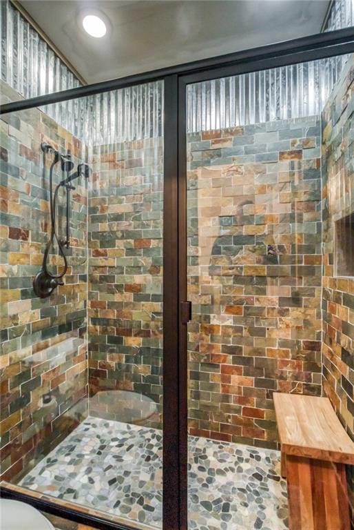 bathroom featuring walk in shower