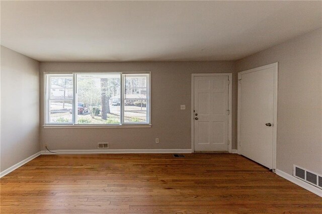 empty room featuring light wood-type flooring