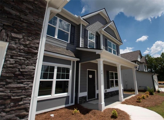 view of front of property with a porch