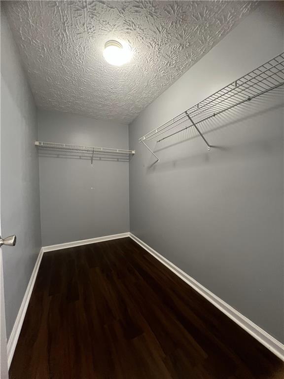 spacious closet with wood finished floors