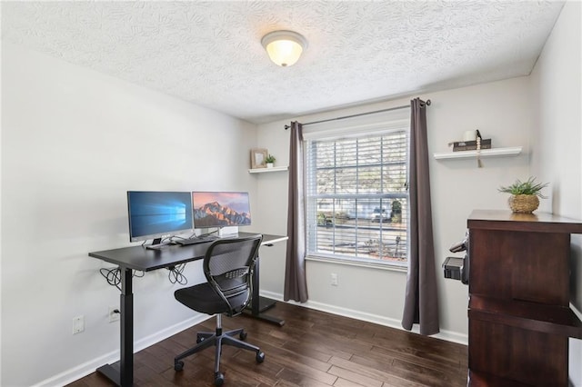 10475 Willow Meadow Cir, Alpharetta, GA 30022 - office area featuring wood finished floors and a textured ceiling