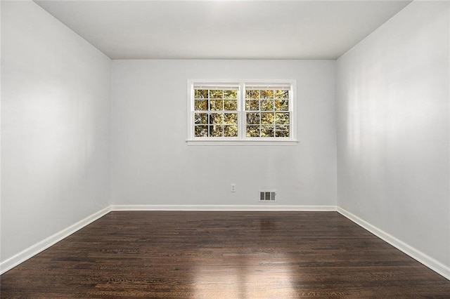 spare room featuring dark hardwood / wood-style flooring