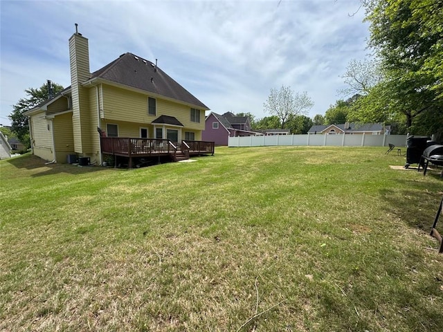 2246 Carrington Dr, Ellenwood, GA 30294 - view of yard with fence and a wooden deck