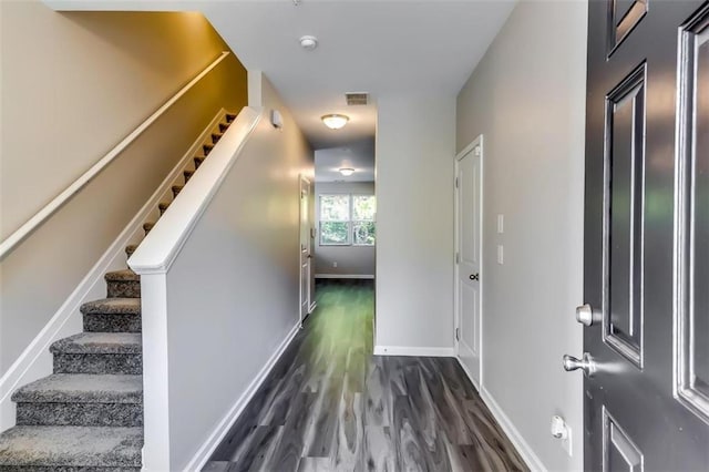 interior space featuring dark wood-type flooring