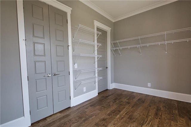 spacious closet featuring hardwood / wood-style floors