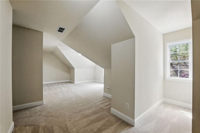 336 Toto Dr, Dawsonville, GA 30534 - bonus room with visible vents, vaulted ceiling, carpet, and baseboards