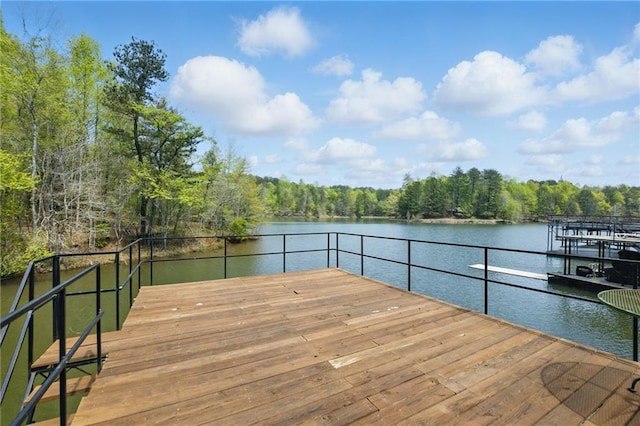 336 Toto Dr, Dawsonville, GA 30534 - dock area featuring a forest view and a water view