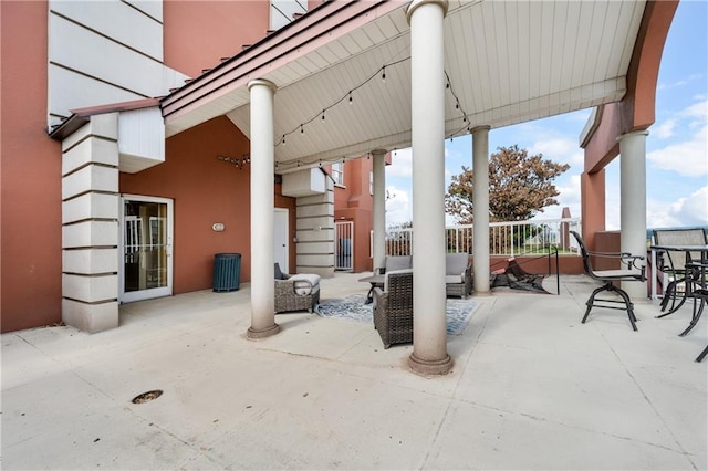 view of patio / terrace with an outdoor living space