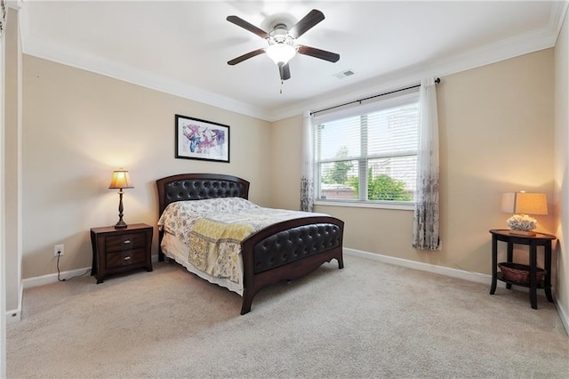 915 Elmsbrook Ln, Alpharetta, GA 30004 - bedroom with ornamental molding, carpet, and a ceiling fan