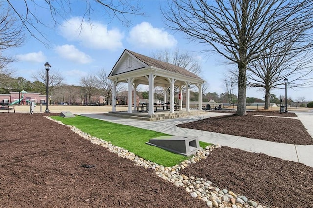 surrounding community with a gazebo and playground community