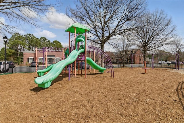 community play area featuring fence