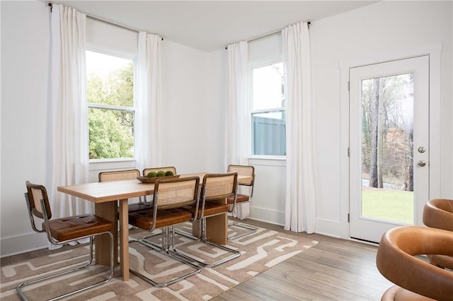dining room featuring light wood-style floors