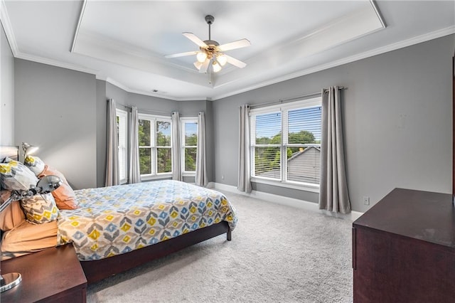 1912 Hosea L Williams Dr NE Unit 1, Atlanta, GA 30317 - bedroom with a raised ceiling, carpet, crown molding, baseboards, and ceiling fan