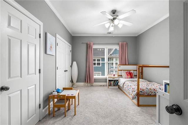 1912 Hosea L Williams Dr NE Unit 1, Atlanta, GA 30317 - bedroom featuring carpet flooring, ornamental molding, baseboards, and ceiling fan