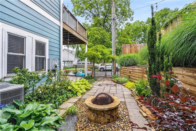 1912 Hosea L Williams Dr NE Unit 1, Atlanta, GA 30317 - view of patio / terrace featuring a balcony, an outdoor fire pit, and central AC