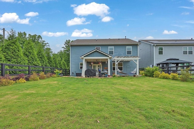 6721 Moondancer Ct, Flowery Branch, GA 30542 - rear view of property featuring a gazebo, a pergola, and a patio area